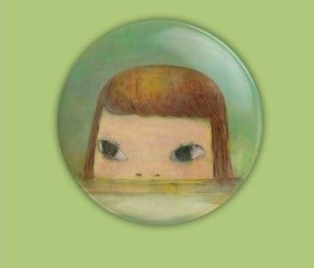 Button Yoshitomo Nara - (Green)  A Sinking Island Floating in a Sea Called Space-2