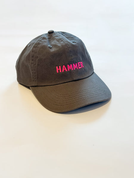 Hammer Hat Charcoal Grey with Pink