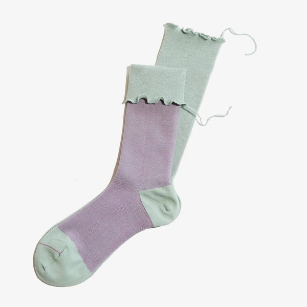 Mint Green/Lavender  "Blue Monday" Himukashi Socks