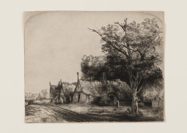 G70 Postcard: Rembrandt van Rijn - Landscape with Cottages