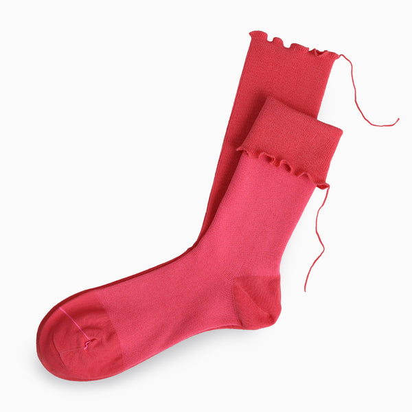 Azalea Bright Pink Cotton Socks - Sarigenaku