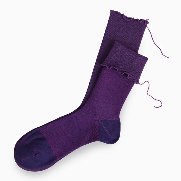 Monkshood Purple Cotton Socks - Sarigenaku
