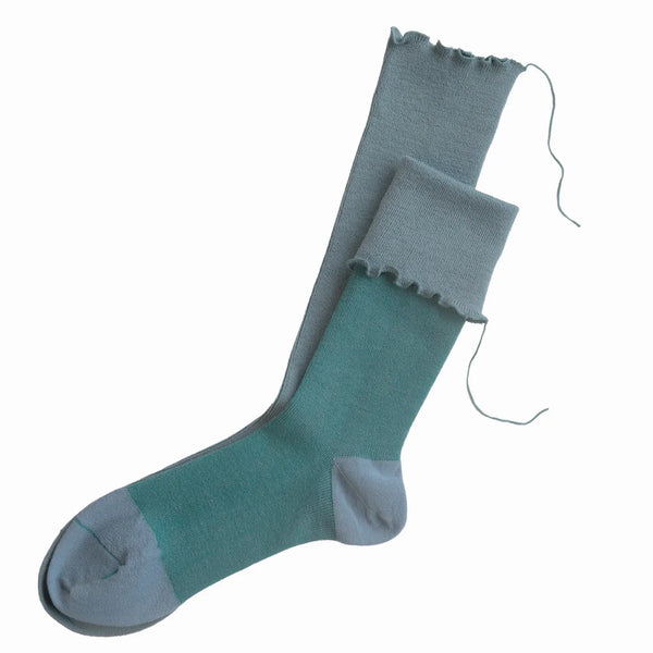 Hematite (Grey Blue/Teal) Wool Socks - Sarigenaku