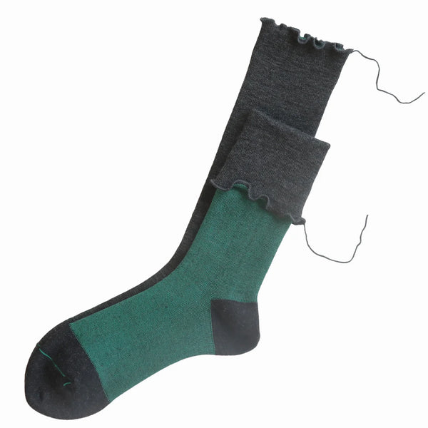 Onyx (Grey/Green) Wool Socks - Sarigenaku