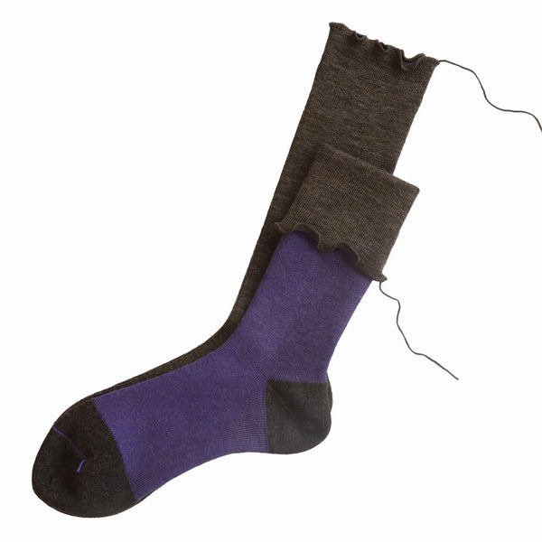 Smokey Quartz (Brown/Purple) Wool Socks - Sarigenaku