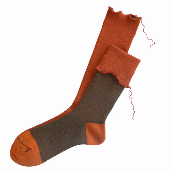 Sunstone (Brick/Brown) Wool Socks - Sarigenaku