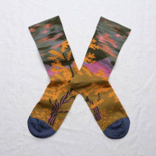 HB7-01 | Herbs Landscape Socks - Absinthe