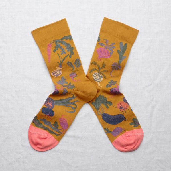 HB5-01 | Herbs Beetroot Socks - Ochre