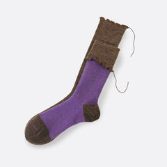 Viola ( Brown/Purple) Wool Socks - Sarigenaku