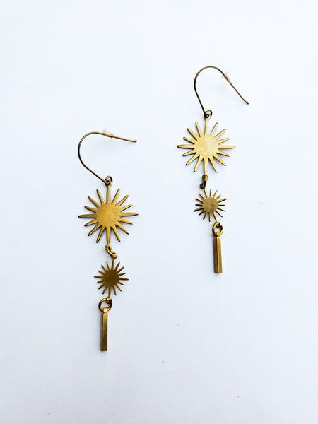 While Odin Sleeps: Double Starbursts Earrings