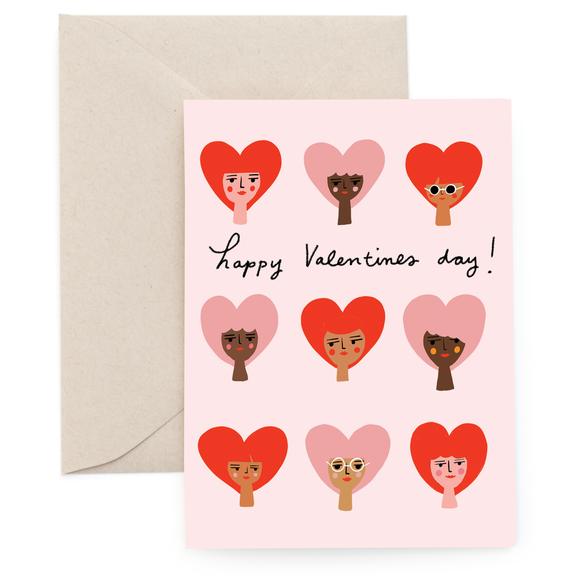 Notecard Heart Babes Valentine