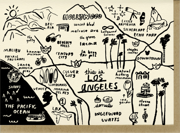 Notecard Los Angeles Map