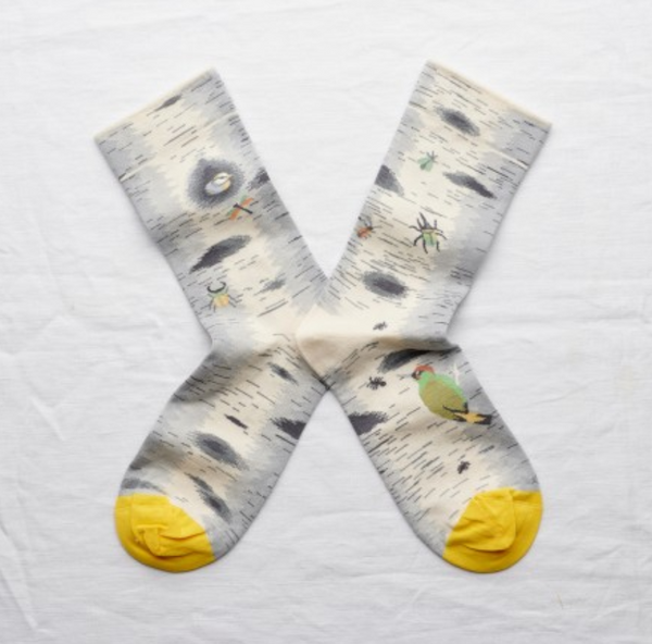 Bonne Maison:  Insect Natural White Socks
