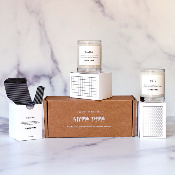 Living Thing: Holiday Candle Votive Gift Set