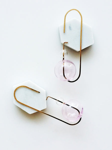 Hyworks: Loop Earrings Pink No. 2