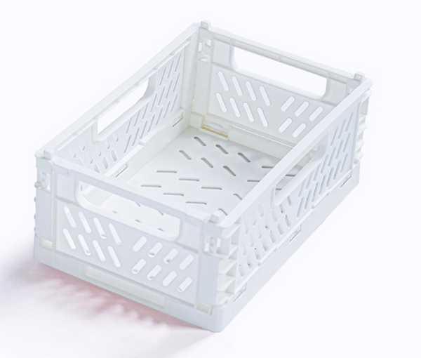 Mini Collapsible Storage Crate - Off White