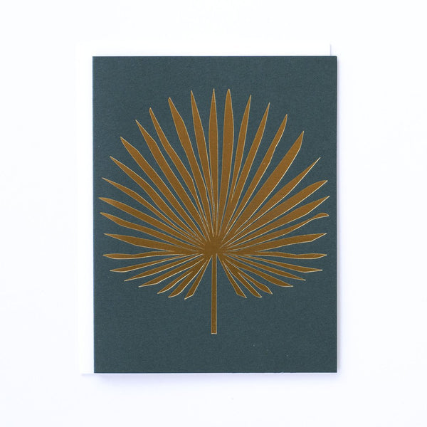 Golden Palm Leaf Note Card