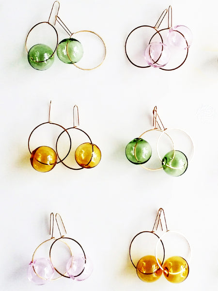 Hyworks: Round & Round Glass Earrings
