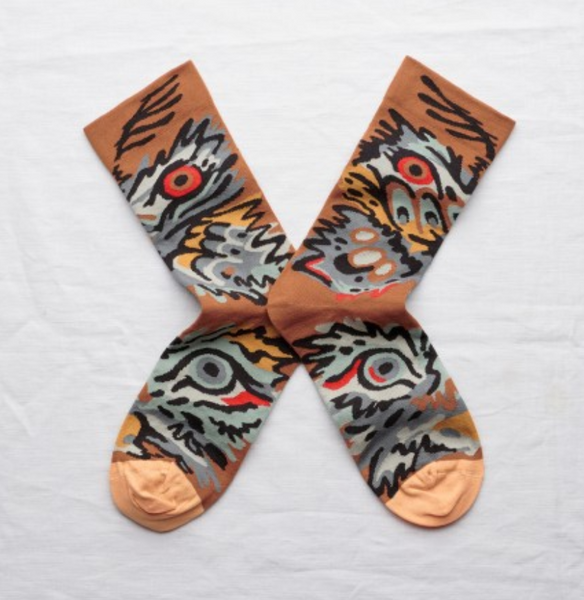 Bonne Maison: Butterfly Caramel Brown Socks