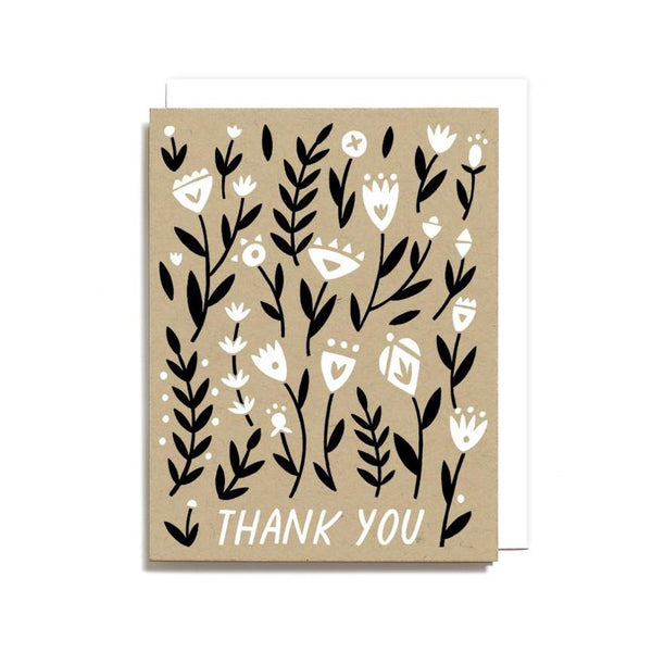 Notecard Thank You Floral Pattern