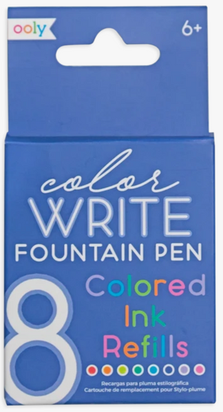 Colored Ink Refills for Ooly Fountain Pens- set of 8