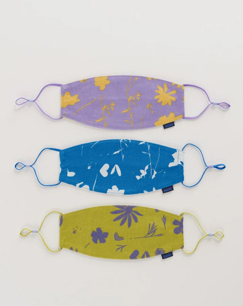 Baggu - Set of 3 Floral Sun Prints Fabric Loop Mask Set