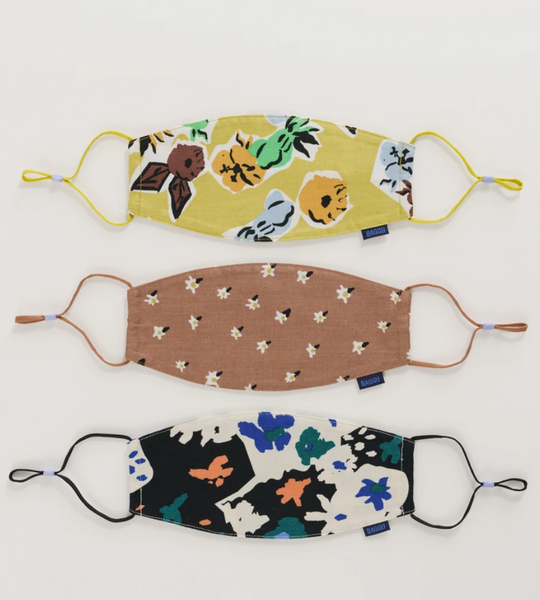 Baggu - Set of 3 Florals Fabric Loop Mask Set