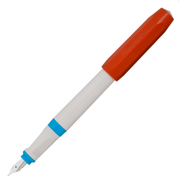 Kaweco Perkeo fountain pen white & red + blue fine nib (retro block)