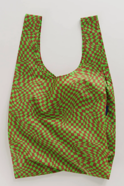 Baggu: Standard Reusable Bag Green Trippy Checkers
