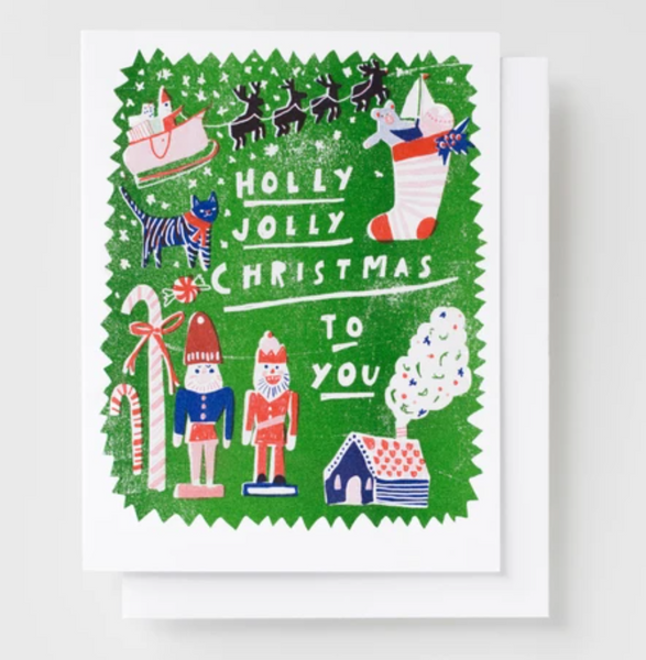 Holly Jolly Christmas Holiday Notecard