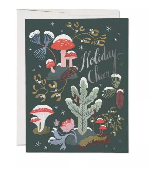 Notecard Holiday Cheer Moss with Foil
