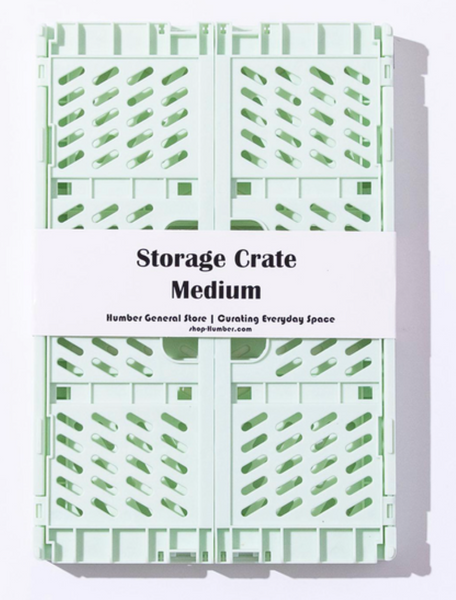 Medium Collapsible Storage Crate - Mint Green