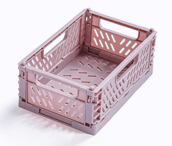 Mini Collapsible Storage Crate - Dusty Pink