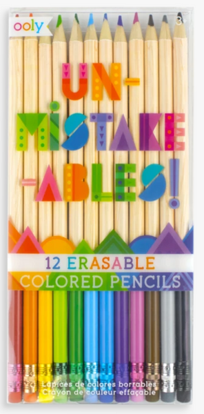 Unmistakeables Erasable Colored Pencils- set of 12