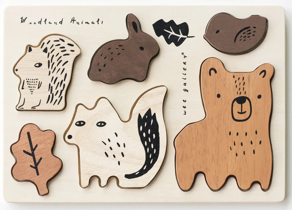 Wee Gallery: Wooden Tray Puzzle - Woodland Animals